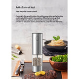 Mini Electric Salt and Pepper Grinder Set with Base, USB Rechargeable, Small Automatic Salt Pepper Mill Grinder, Travel/Outdoor BBQ/Children, One-Button Control (2 Packs, Stainless Steel) In Australia - Darrahopens