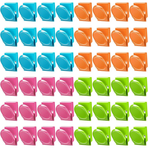 Magnetic Clips, 48 Pieces Magnetic Metal Chip Clips Fridge Magnets Refrigerator Whiteboard Locker Magnets Heavy Duty Clip Classroom Organization Teacher Must Haves School Supplies Accessories