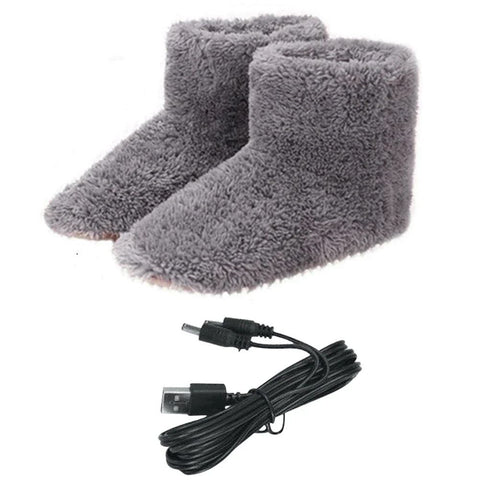 Women's and Men's Fluffy Bootie Slipper Sock with Memory Foam House Shoes USB Electric Heated Slippers，Fast Heating Technology Heating Pad Shoe In Australia - Darrahopens