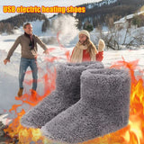 Women's and Men's Fluffy Bootie Slipper Sock with Memory Foam House Shoes USB Electric Heated Slippers，Fast Heating Technology Heating Pad Shoe In Australia - Darrahopens