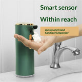 Foaming Soap Dispenser - 10oz/300ml Rechargeable, Touchless Hands Free for Bathroom and Kitchen（Green）