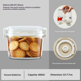 Lasting Freshness BPA-Free Plastic Vacuum Seal Containers with Pump – Airtight Food Storage, Meal Prep & Pantry Organization, Preserves Freshness 5X Longer,4pcs