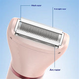 Bikini Trimmer for Women, 3-in-1 Electric Razors for Women, Waterproof Rechargeable Cordless Pubic Hair Shaver, with LED Display, for Ladies Bikini Pubic, Face, Underarms, Legs(Pink)