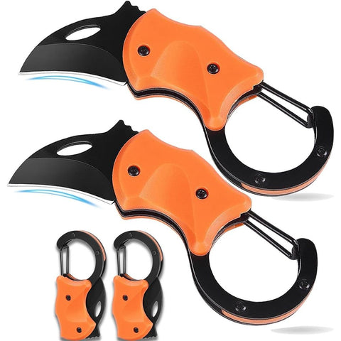 2 pack Small Pocket Knife for Men, Cool Folding Knife Box Cutter with Sharp Blade, Mini Knives for Everyday Carry, Great Gift for Men (Orange) In Australia - Darrahopens
