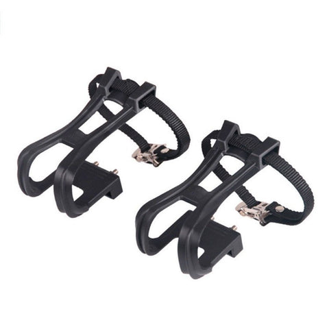 A pair Bike Pedals with Toe Clips and Straps for Exercise Bike, Outdoor Bicycles and Spin Bike, Spindle with Reflectors In Australia - Darrahopens