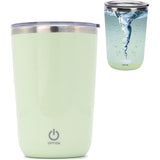 Rechargeable Self Stirring Mug - Electric Auto Mixing Stainless Steel Cup for Office/Kitchen/Travel/Home Coffee/Tea/Hot Chocolate/Milk-350 ml/11.8 oz(Green)