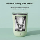 Rechargeable Self Stirring Mug - Electric Auto Mixing Stainless Steel Cup for Office/Kitchen/Travel/Home Coffee/Tea/Hot Chocolate/Milk-350 ml/11.8 oz(Green) In Australia - Darrahopens