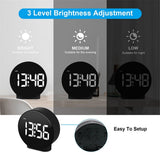 Digital Clock: Cordless Small Alarm Clock for Bedroom Travel - Large Numbers Dimmers for All Ages White Digits（Battery not included）