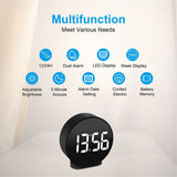 Digital Clock: Cordless Small Alarm Clock for Bedroom Travel - Large Numbers Dimmers for All Ages White Digits（Battery not included） In Australia - Darrahopens