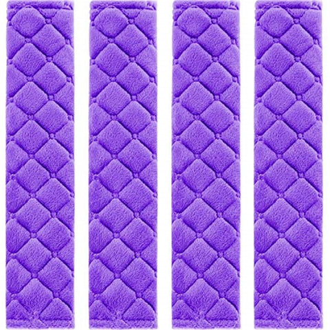 Car Seat Belt Pads Cover, 4 Pack Seat Belt Shoulder Strap Covers Protector to Release Stress to Your Neck and Shoulder for a Safety Driving (Purple)
