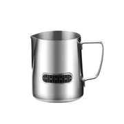 304 Stainless Steel Milk Jug with Thermometer Milk Pitcher for Milk Frothing Cup,Making Cappuccino Latte and Espresso (600ML silvery) In Australia - Darrahopens