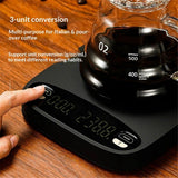 Coffee Scale with Timer, Rechargeable - Standard Rechargeable Espresso Scale for Pour Over and Drip Coffee (Black)