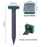 Solar Mole Repellent Ultrasonic 4 Pack Outdoor Powered Sonic Deterrent - Mole Stopper Scare Vole for Lawn Garden Yard Home - Groundhog Repeller Snake Rodent Gopher Spikes Chaser Pest (4 Pack)