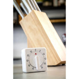 2 Pieces 60 Minute Visual Kitchen Timer Hour Mini Countdown Mechanical Timer Loud Voice for Kitchen, Homework, Exercise(White)