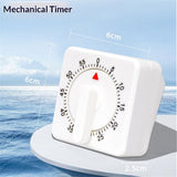 2 Pieces 60 Minute Visual Kitchen Timer Hour Mini Countdown Mechanical Timer Loud Voice for Kitchen, Homework, Exercise(White)