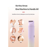 Comfort 2 in 1 Electric Lady Shaver, Dual Head Shaver Women, Bikini Trimmer for Women, Cordless Rechargeable Waterproof Women's Electric Razor Dry/Wet, for Facial Chin Underarm Legs (Purple) In Australia - Darrahopens