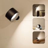 Reading Lights, Wall Mounted Sconces with 3 Color Temperatures & 3 Brightness Levels, Rechargeable Battery Operated Touch Control 360° Magnetic Ball for Study Bedside Bedroom（black） In Australia - Darrahopens