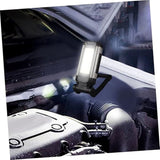 LED Magnetic Work Light, Portable USB Rechargeable Light, 360° Rotating Folding Flashlight for Car Repairing, Workshop,（Foldable Silver）