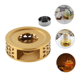Stainless Steel Round Teapot Heater Base with Tealight Holder Portable Tea Warmer Candle for Home Office Cafe Keeps Tea Warm Stylish Multi Use Heating Stand（Porous style） In Australia - Darrahopens