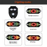 Smart Bike Tail Light with Turn Signals, USB Rechargeable Wireless Bicycle Turn Signal Lights, Remote Control Waterproof Rear Safety Warning Light for ebike Scooters In Australia - Darrahopens