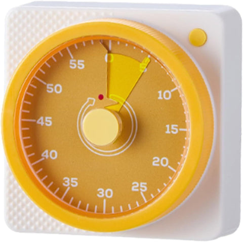 Magnetic Visual Timer, 60 Minute Oversize Countdown Visual Timer for Kids and Adults, Durable Mechanical Time Management Tool (yellow)