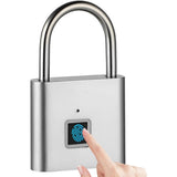 Fingerprint Padlock,Ultra Light One Touch Open Fingerprint Lock with USB Charging for Gym, Sports, School Employee Locker,Fence, Suitcase - Silver In Australia - Darrahopens