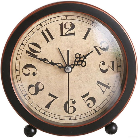 Style Retro Silent Desk Alarm Clock Non-Ticking Whisper Battery Operated, HD Glass Face, Easy to Read for Indoor Decor（Black 2） In Australia - Darrahopens