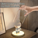 Glass niche dome with wooden LED lamp base, transparent display dome, countertop glass niche display cabinet, small statue, souvenir, plant, ideal gift（12*22cm） In Australia - Darrahopens
