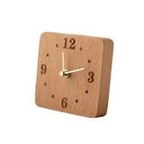 Wooden Desk Clock,  Small Analog Clock Desktop Decoration, Modern Desk and Shelf Clock, Silent Non-Ticking Battery Operated Table Clock, Mantel Clock for Office,Beech wood In Australia - Darrahopens