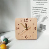 Wooden Desk Clock,  Small Analog Clock Desktop Decoration, Modern Desk and Shelf Clock, Silent Non-Ticking Battery Operated Table Clock, Mantel Clock for Office,Beech wood In Australia - Darrahopens