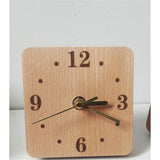 Wooden Desk Clock,  Small Analog Clock Desktop Decoration, Modern Desk and Shelf Clock, Silent Non-Ticking Battery Operated Table Clock, Mantel Clock for Office,Beech wood