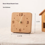 Wooden Desk Clock,  Small Analog Clock Desktop Decoration, Modern Desk and Shelf Clock, Silent Non-Ticking Battery Operated Table Clock, Mantel Clock for Office,Beech wood In Australia - Darrahopens