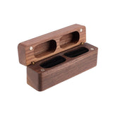 Double Ring Box - Slim Wooden Ring Case Box for Wedding Ceremony Engagement Proposal Ring Bearer Box - Anniversary Birthday Gift Ideas (Black) In Australia - Darrahopens