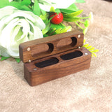 Double Ring Box - Slim Wooden Ring Case Box for Wedding Ceremony Engagement Proposal Ring Bearer Box - Anniversary Birthday Gift Ideas (Black) In Australia - Darrahopens