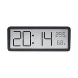 Digital Wall Clocks Battery Operated,Modern Wall Clocks for Living Room Decor, Simple Digital Wall Clock with Temperature/Date/Time, Small Desk Clock for Bedroom Office(Black)
