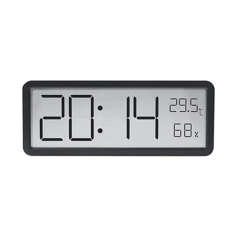 Digital Wall Clocks Battery Operated,Modern Wall Clocks for Living Room Decor, Simple Digital Wall Clock with Temperature/Date/Time, Small Desk Clock for Bedroom Office(Black)