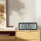 Digital Wall Clocks Battery Operated,Modern Wall Clocks for Living Room Decor, Simple Digital Wall Clock with Temperature/Date/Time, Small Desk Clock for Bedroom Office(Black) In Australia - Darrahopens