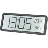 Digital Wall Clocks Battery Operated,Modern Wall Clocks for Living Room Decor, Simple Digital Wall Clock with Temperature/Date/Time, Small Desk Clock for Bedroom Office(Black)