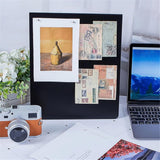 1 Pcs  Magnetic Bulletin Board Metal Magnet Board Magnet Display Stand for Tabletop Desktop Home Kitchen Office Decor (Black)