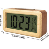 Wooden Digital Battery Operated Alarm Clocks for Bedrooms, Beside, Table, Desk Alarm Clocks, Digital Alarm Clock Wooden Large LED,（natural wood color） In Australia - Darrahopens