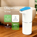 Automatic-Foaming-Soap-Dispenser-Touchless, White Hand Soap Dispenser 13oz/350ml  Wall Mounted & Countertop Design（sky blue） In Australia - Darrahopens