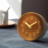 Decorative  No-Tick Design – Easy to Read Silent Sweep Mantle Clock – Quiet Tabletop Clocks with Wood Body, Hands, & Battery Cover