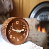 Decorative  No-Tick Design – Easy to Read Silent Sweep Mantle Clock – Quiet Tabletop Clocks with Wood Body, Hands, & Battery Cover In Australia - Darrahopens