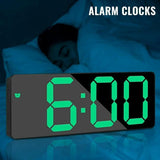 Digital Alarm Clock LED Travel Alarm Clocks with  Button Brightness Adjustable（Rectangular black face green light） In Australia - Darrahopens