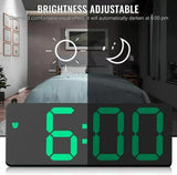 Digital Alarm Clock LED Travel Alarm Clocks with  Button Brightness Adjustable（Rectangular black face green light） In Australia - Darrahopens