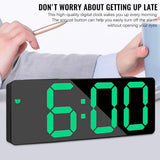 Digital Alarm Clock LED Travel Alarm Clocks with  Button Brightness Adjustable（Rectangular black face green light） In Australia - Darrahopens