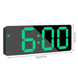 Digital Alarm Clock LED Travel Alarm Clocks with  Button Brightness Adjustable（Rectangular black face green light）