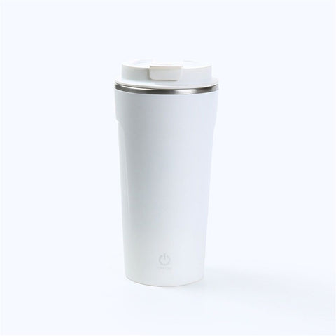 Generic Self Stirring Coffee Mug, Rechargeable Stainless Steel Auto Mixing Cup with Lid,  Coffee Stirring Cup, Rechargeable Self Mixing Cup for Office Car Home Use, White