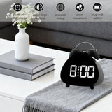 Bell Alarm Clock, Cute Triangle Digital Alarm Clock, Bedside Loud Alarm Clocks for Heavy Sleepers Adults, Silent Desk Clock Battery Operated (Black) In Australia - Darrahopens
