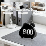 Bell Alarm Clock, Cute Triangle Digital Alarm Clock, Bedside Loud Alarm Clocks for Heavy Sleepers Adults, Silent Desk Clock Battery Operated (Black) In Australia - Darrahopens